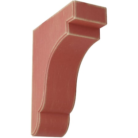 Ekena Millwork 3 1/2"W x 8 1/2"D x 11"H Bedford Wood Vintage Decor Bracket, Salvage Red BKTWD04X09X11BERD